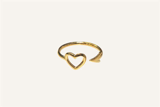 Anillo Flecha Corazón Dorado