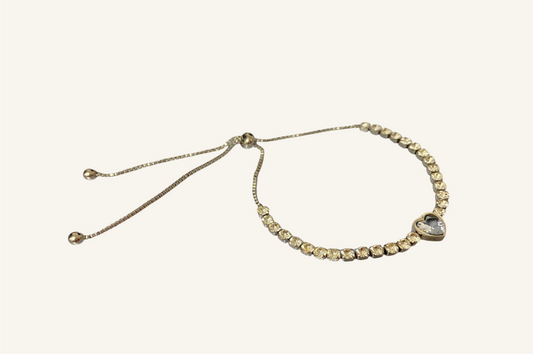 Pulsera Corazón Circones Plateada