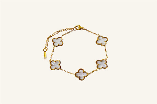 Pulsera Trébol Blanca