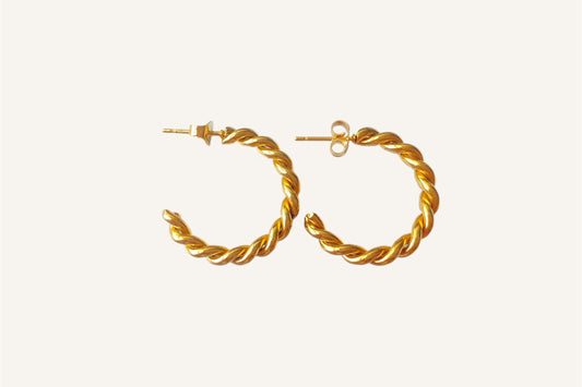 Candongas 3/4 Trenzada Dorada