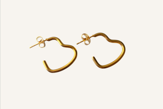 Candongas Corazones 3/4 Doradas