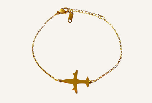 Pulsera Avión Dorada