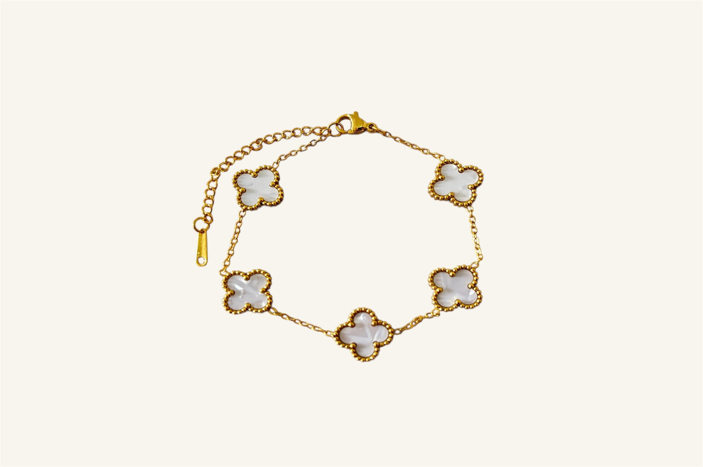 Pulsera Trébol Blanca
