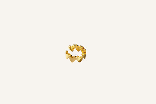 Earcuff Corazones Dorados